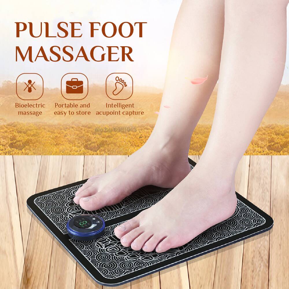 EMS Foot MassagerThe massager adopts low frequency pulse technology (EMS) to stimulate foot, ankle and calf muscle, which helps promote blood circulation and relax your body.

SoothiEMS Foot Massager
