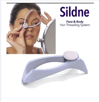 SILDNE FACE AND BODY HAIR THREADING SYSTEMProduct details:

Removes facial hair from the roots without damaging the skin.
No more messing with creams, depilatories, waxes, bleaches or shavers.
No artificial BODY HAIR THREADING SYSTEM